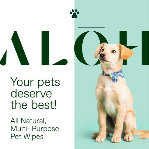 AL?H Hypoallergenic | All-Natural | Multi-Purpose Pet Wipes. Lavender + Wild Mint 50ct Wipes...