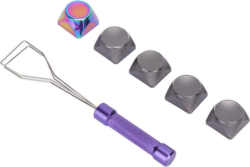 5Pcs Metal Keycaps, XDA Keycaps with Key Puller Special Touch Color Plating Beautiful Textures Decorative Compatible with Mechanical Gaming Keyboa...
