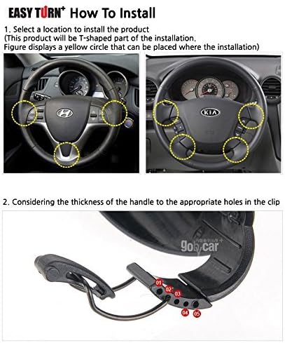 Easy Turn Plus Concept Safe Slim Power Handle Car Vehicle Steering Wheel Spinner Knob Orange...