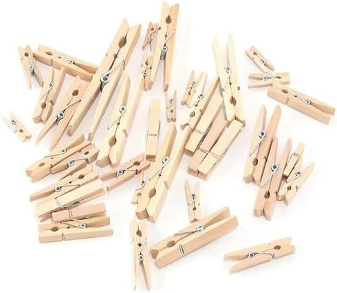 Durable Mini Wooden Clothespins for Crafts: Versatile 1-Inch Size, Pack of 100 - Ideal for DIY Projects, Photos, and Home Decor...