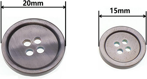 22 Pieces Genuine Gray Mother of Pearl Blazer Buttons Suit Buttons Set 20mm 15mm Natural Gray MOP Shell Buttons Bulk for Men (Gray MOP) Leekayer...