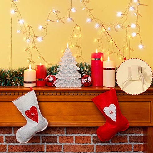 Maitys 60 Pieces Outdoor Cable Clips Christmas Adhesive Hooks Cable Management Wire Light Clips Cord Hider Organizer for Fairy Light Under Desk, W...