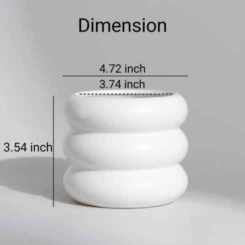 Ceramic Plant Pot Indoor, 4.5 Inch Flower Pot with Drainage Hole, Small Bubble Design Ceramic Planter for Home & Office Decor (White)...