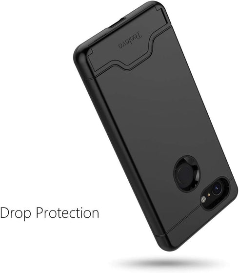 Teelevo Wallet Case for Google Pixel 3, Dual Layer Case with Card Slot Holder and Integrated Kickstand for Google Pixel 3 - Black...