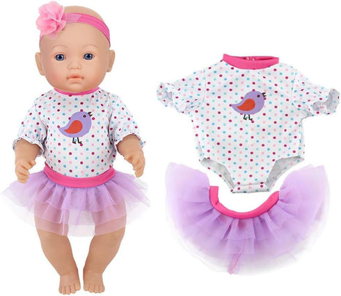Doll Clothes 4 Sets Doll Fashion Outfits Fit for 43 cm New Born Baby Dolls 14-16-17 Inch Baby Dolls 15 inch Dolls 18 inch Dolls?No Doll...