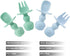 PandaEar 4 Pack Silicone Baby Spoons and Fork Feeding Set- Anti-Choke First Self Feeding Utensils for Baby Led Weaning Ages 3 Months (Cyan+Blue)...