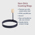 HIC Kitchen Non-Stick Fried and Poached Egg and Pancake Cooking Rings, Round Shaped, PFOA and BPA Free, Set of 2...