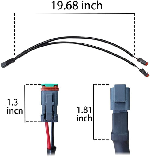 2 Leads Deutsch Dual Outputs DT DTM Female Connector Socket Adapters Splitters Compatible for LED Work Chandelier Light Retrofit Connectors Wiring...