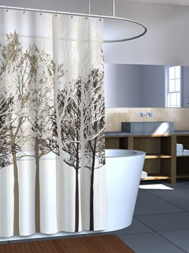 Splash Home Forest PEVA 4G Premium Plastic, Lightweight Liner with 12 Rustproof Metal Grommet Holes 70” x 72” Waterproof Shower Curtains for Bathr...