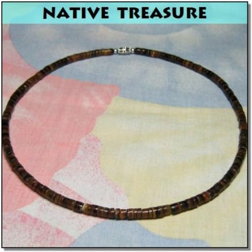 Brown Pin Puka Shell Necklace Surfer Beach Puca Choker - 5mm (3/16") - 18" Inch...
