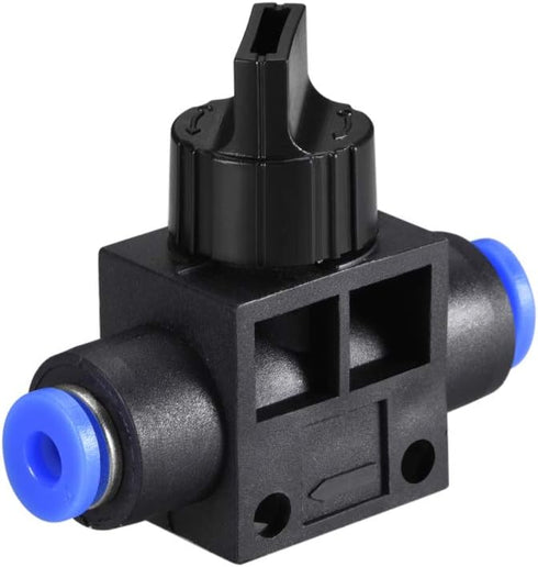 uxcell 4mm OD Pneumatic Air Flow Control Valve with Push-to-Connect Fitting,Union Straight,Pneumatic Air Controller Valve 6pcs...