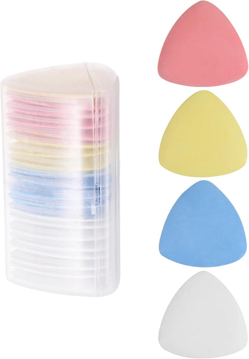 20pcs Tailors Chalk Triangle Sewing Chalk, Washable Fabric Marker with Plastic Storage Box for Crafting, Quilting, Sewing Supplies Accessories, Wh...