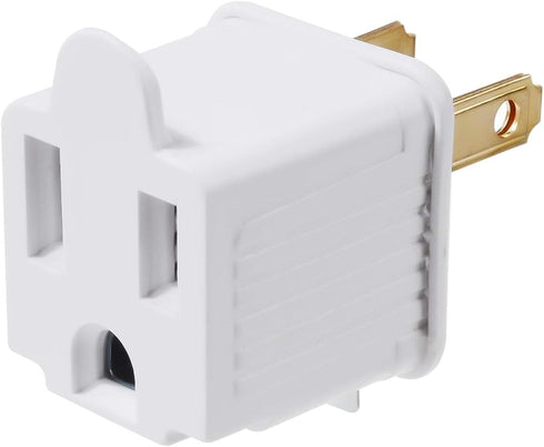 Grounded Adapter 3-Prong to 2-Prong Outlet Converter - 3 Pin to 2 Pin Plug Socket Adapter Extension for Electrical Cord, Household, Workshops, Ind...