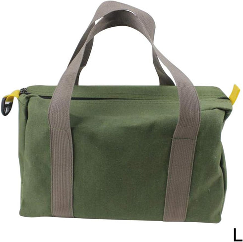 Heavy Duty Canvas Tool Bag, Multi-function High Capacity Tool Storage Handbag, Waterproof Canvas Work Bag for Cars, Drill, Garden, and Electrician...