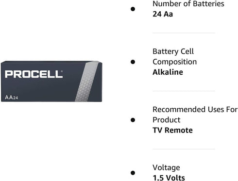 Bulk ProCell Batteries, AA, 24/Box, PC1500...