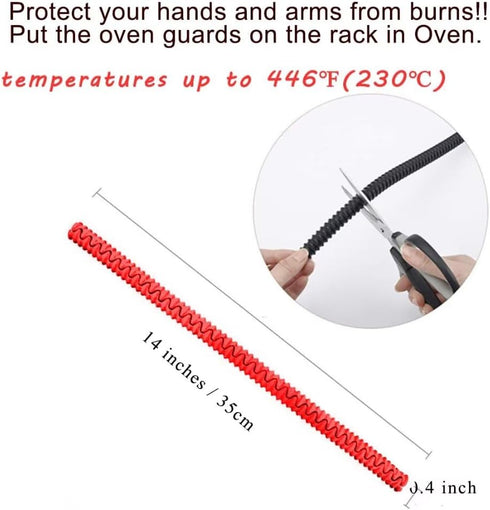 Silicone Oven Rack Guards 4 Pack, Heat Resistant Oven Rack Shields,Oven Rack Edge Protector Guard Cover,14 Inch Long,Prevent Hand/Arm Against Burn...