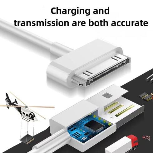 30 Pin Charger Cable Compatible with iPhone 4 4s 3G 3GS, iPad 1st 2nd 3rd Generation, iPod Touch, iPod Nano, iPod Classsic USB Sync & Charging Cor...