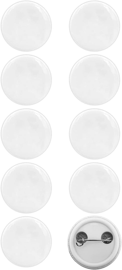 Plain White Blank Pinback Buttons Badge Glossy Round Crafts (2.25 inch, 10 Pcs)...