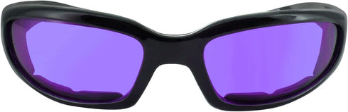 Global Vision Chicago Padded Riding Glasses (Black Frame/Purple Lens)...