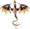 Enamel Pterosaur Dragon Brooch Pin,Colorful Rhinestone Dinosaur Animal Suit Lapel Pin Crystal Dragon Wings Badge Coat Pin Jewelry for Women Men...