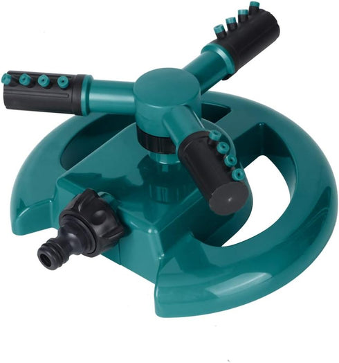 Lawn Sprinkler, Three Arms 360 Degrees Rotating Adjustable Garden Water Sprinkler Lawn Watering Irrigation Tool(Green)...