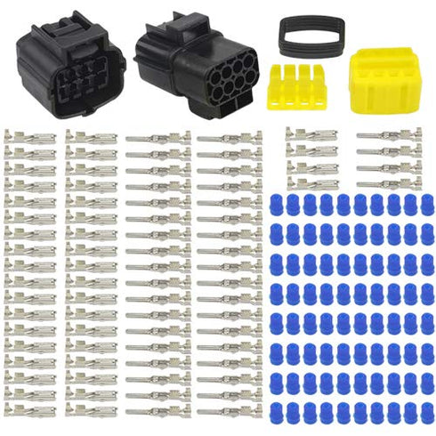 WMYCONGCONG 3 Kits 8 Pin Way Waterproof Electrical Connector Plug for Car Automotive (8 Pin)...