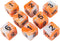 Orange and White Dice - 8 D6 Set - 'Troll Slayer'...