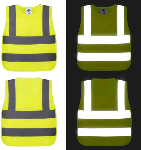 kid's High Visibility Safety Vest, Reflective Strips, Fit for Boys & Girls, Walking or Back to School,...