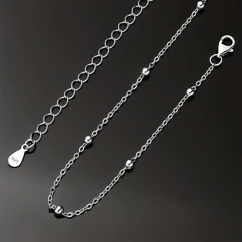 Simple Choker Necklace for Women 925 Sterling Silver Dainty Satellite Bead Pendant Clavicle Chain Minimalist Mother‘s Day Graduation Jewelry Gift ...