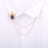 3PCS Men's Brooch Suit Pin Badge with Chains Brooch Buckle Chain Collar Lapel Pin for Men Shirt Collar Pin Chain Brooch Decoration Metal Brooch Pi...