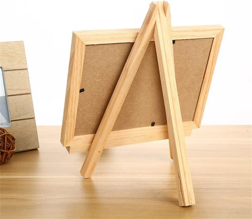 5 Pack 4.9" Mini Wood Display Easel, Natural Wooden Tripod Holder Stand for Displaying Small Canvases, Business Cards, Photos...