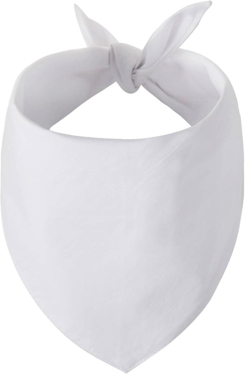 Blank Dog Bandanas Large-1PCS, DIY Solid White Triangle Scarf Premium Cotton Handkerchief or Bib, Personalized design Birthday/Party Fun Idea Gift...
