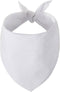 Blank Dog Bandanas Large-1PCS, DIY Solid White Triangle Scarf Premium Cotton Handkerchief or Bib, Personalized design Birthday/Party Fun Idea Gift...