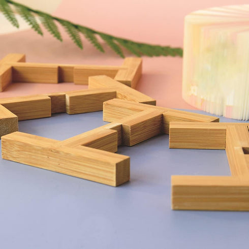 Teensery 2 Pcs Bamboo Plant Stand Indoor Potted Plant Holder Flower Pot Display Rack Succulent Plant Holder for Home, Living Room, Bedroom, Fits 3...