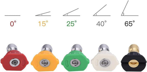 5Pcs Pressure Washer Nozzle Tips, Brass/Stainless Steel Multiple Degrees,Quick-connect to 4000 PSI High Pressure Washer Parts...