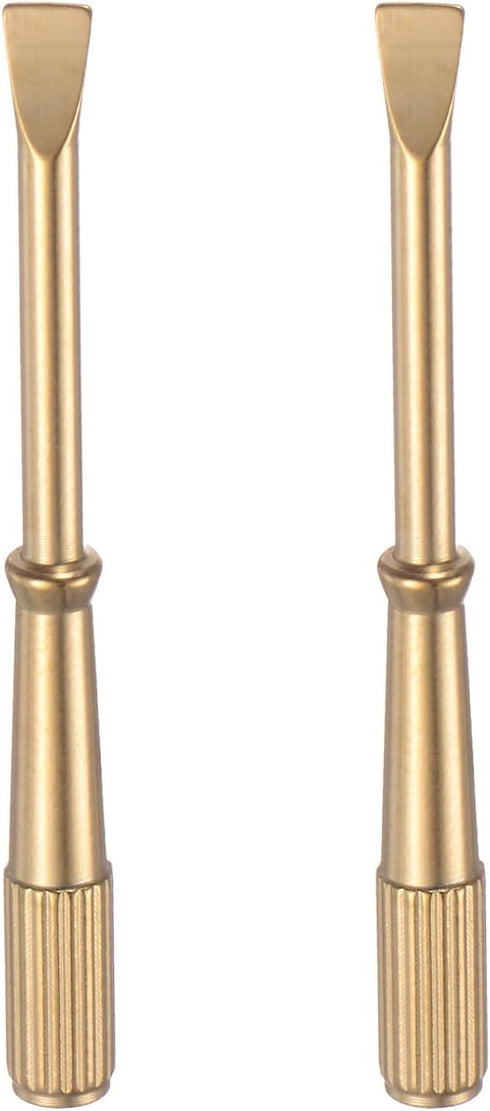 2pcs Mini Bracelet Screwdriver 4mm Titanium Steel Slotted Screw Driver with 5mm Width Non-slip Handle for Bracelet Repair Screwdriver Tools, Gold ...
