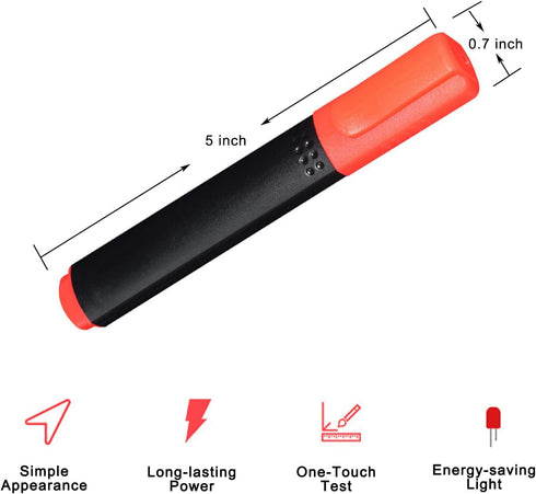 Conductivity Test Pen, Grounding Tester, Continuity Tester for Grounding Mats, Sheets, Pads, Blankets, Pillow Cases. Use to Test Effectiveness of ...