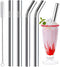 Vinaco Stainless Steel Smoothie Straws, 0.4'' Extra Wide Reusable Metal Drinking Straws for Milkshake, Smoothie, Beverage, Set of 4 with 1 Cleanin...