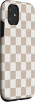 iPhone 11 Light Beige Checkerboard Vanilla Classic Checkered Pattern Case...