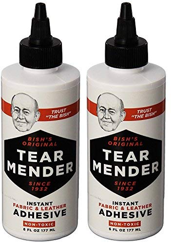 Tear Mender TG-6 Bishs SyGzQO Original Tear Mender Instant Fabric and Leather Adhesive, 6 oz (Pack of 2)...