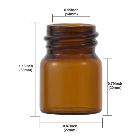 5ml Amber Glass Vials with Screw Caps and Plastic Stoppers, Small Brown Liquid Sample Vial, Leak-Proof Vial, 12PCS...
