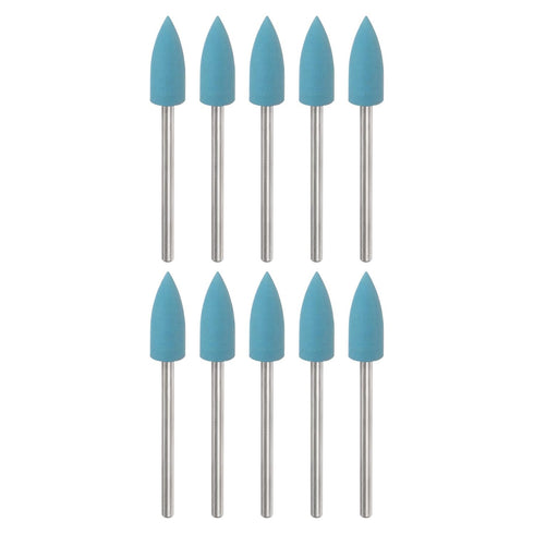10pcs Rubber Polishing Bit Silicone Buffing Wheels 2000 Grit 6mm Dia Mounted Grinding Head for Electric Grinder Rotary Tool, Tapered Shape...