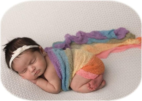 Coberllus Newborn Baby Photo Props Wrap Cloth Blanket Swaddle for Boys Girls Photography Shoot (Rainbow)...