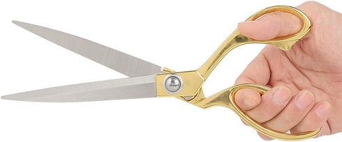 Hilitand Sewing Scissors, 10.5in Stainless Steel Scissors Household Tailor Cloth Fabric Cutting Scissors(Gold)...