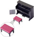 Piano Keyboard Toy for Kids Dollhouse Piano Model Miniature Stool Musical Educational Toy for Micro Landscape Fairy Garden Black...