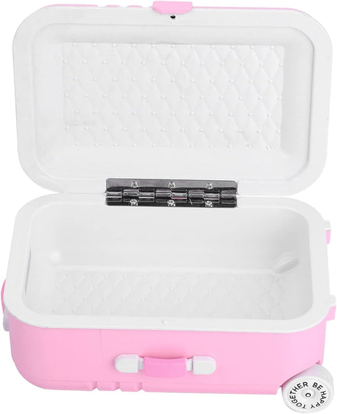 Baby Suitcase Toy Cute Plastic Dolls Travel Suitcase Mini Size Trolley Case Carry On Luggage Simulation Rolling Suitcase Toy()...