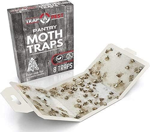 8 Pack Pantry Moth Traps- Safe and Effective for Food and Cupboard- Glue Traps with Pheromones for Pantry Moths...