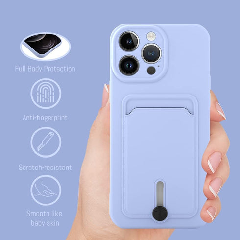 MZELQ TPU Wallet iPhone 12 Pro Max Case, Card Holder Camera Protection Cover + Screen Protector, Push-able Card Slot Case Compatible with iPhone 1...