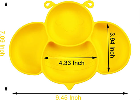 PandaEar 2 Pack Silicone Suction Plates for Baby, Divided Unbreakable Toddler Plate with 2 Pack Spoons for Self Feeding, Babies Utensils Feeding S...