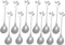 12 Pieces Stainless Steel Leaf Shape Mini Dessert Spoons Set, 4.7" Home Kitchen Tableware Demitasse Espresso Coffee Cake Creative Stirring Mixing ...